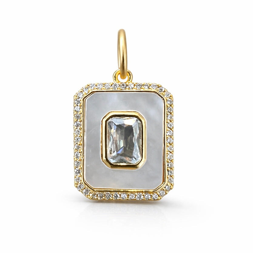 Mother of Pearl Rectangle Drop