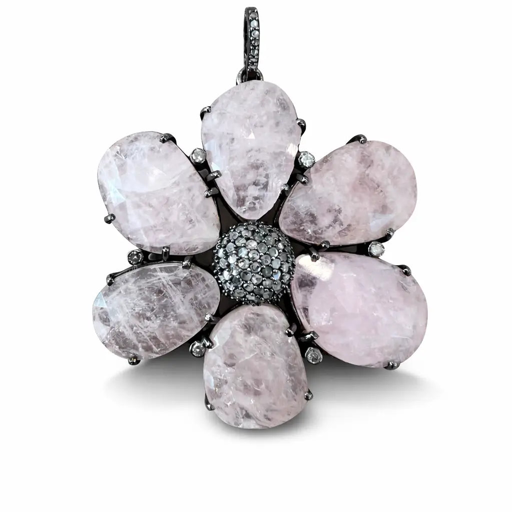 Diamond Rose Quartz Flower