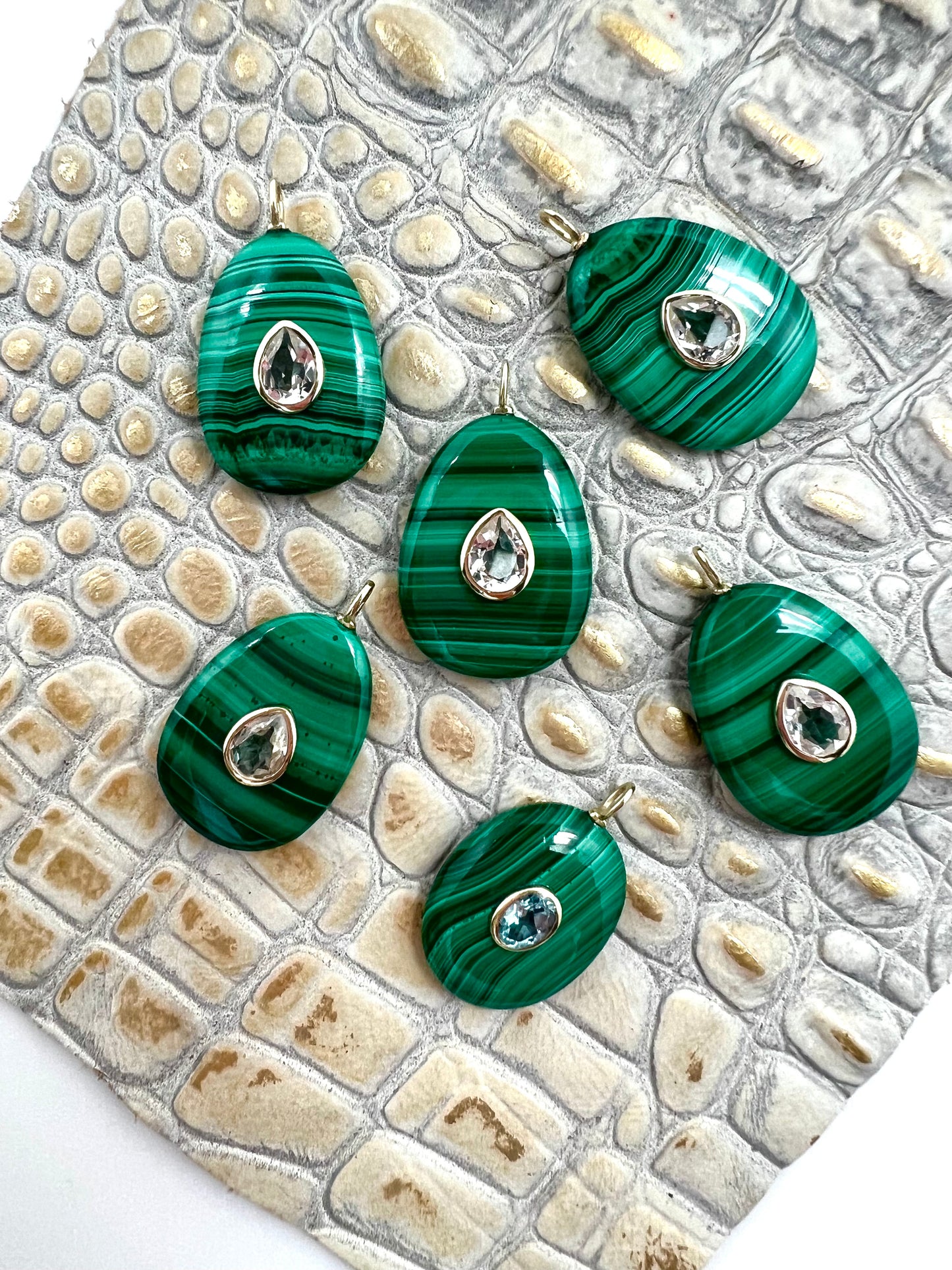 Malachite Stone Slice
