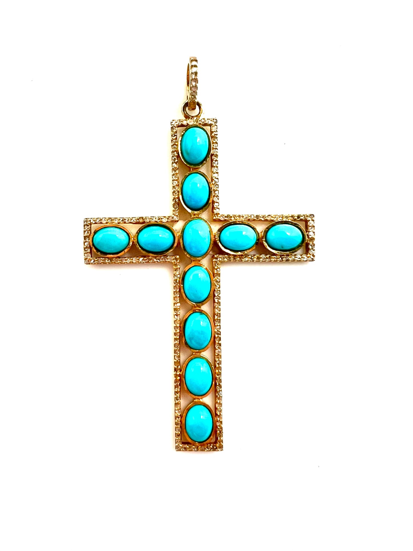 Turquoise + Diamond Cross