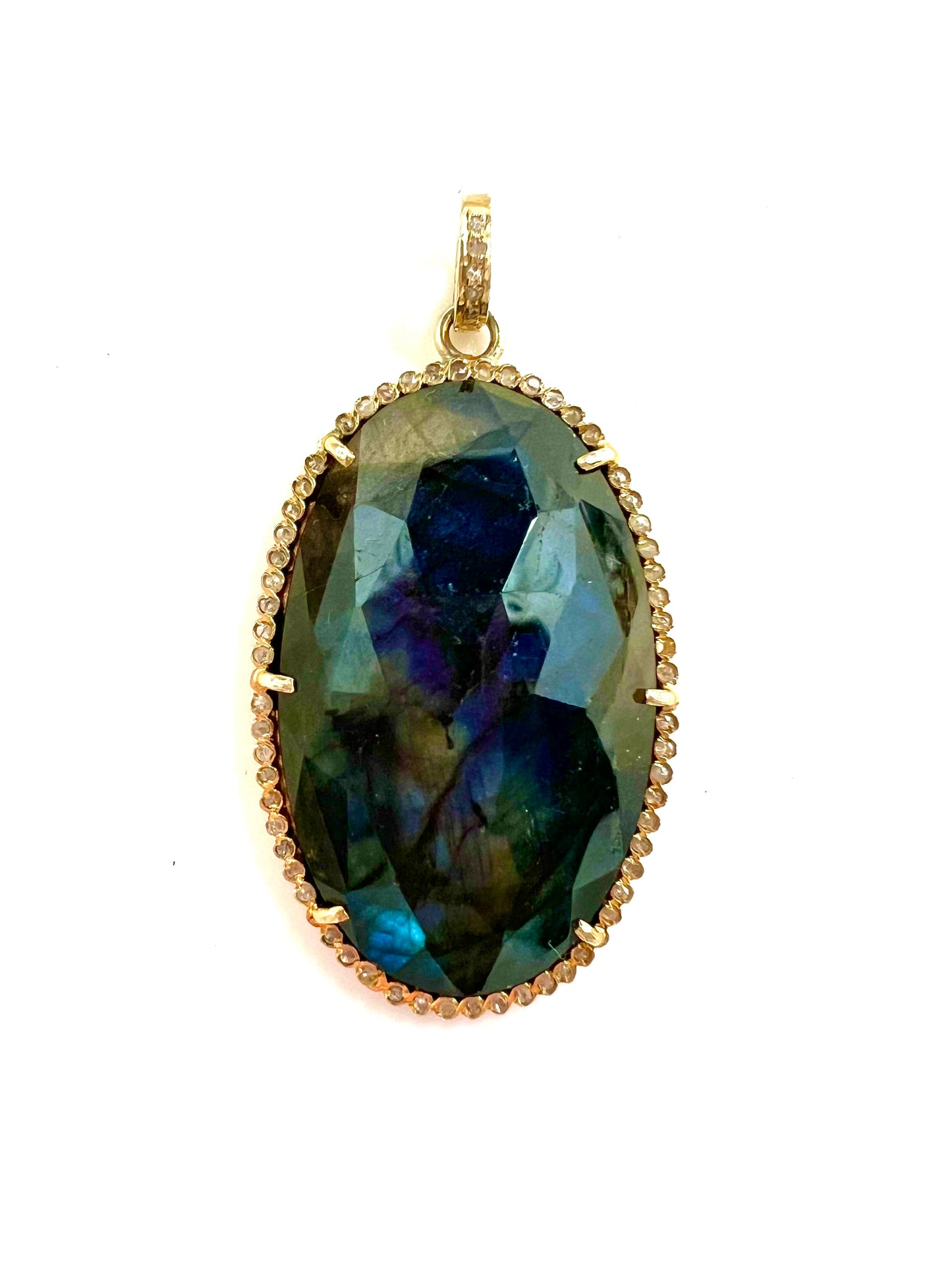 Diamond Labradorite Drop
