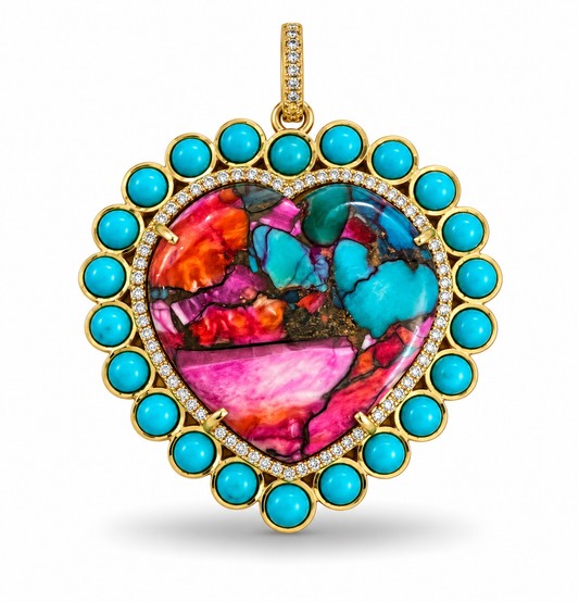 Turquoise + Diamond Heart