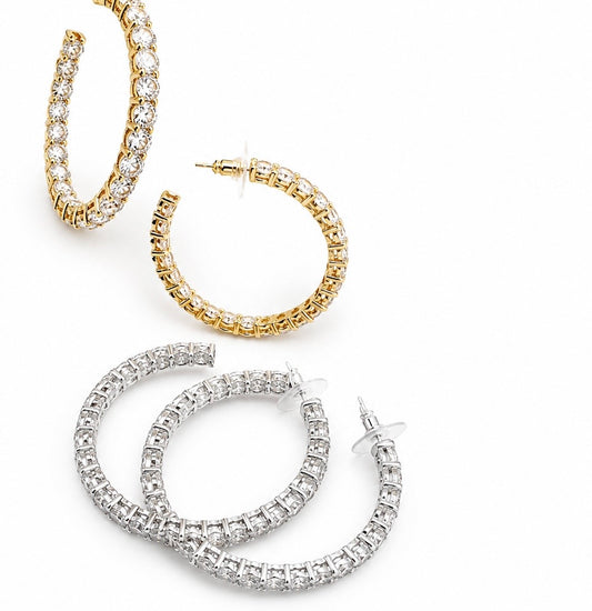 Chunky Crystal Hoop (Large + Medium)
