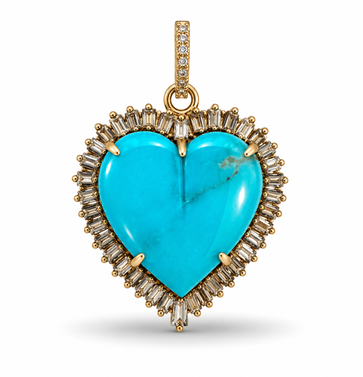 Turquoise + Diamond Heart