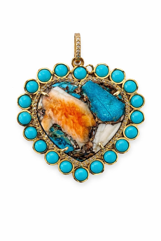 Turquoise + Diamond Heart