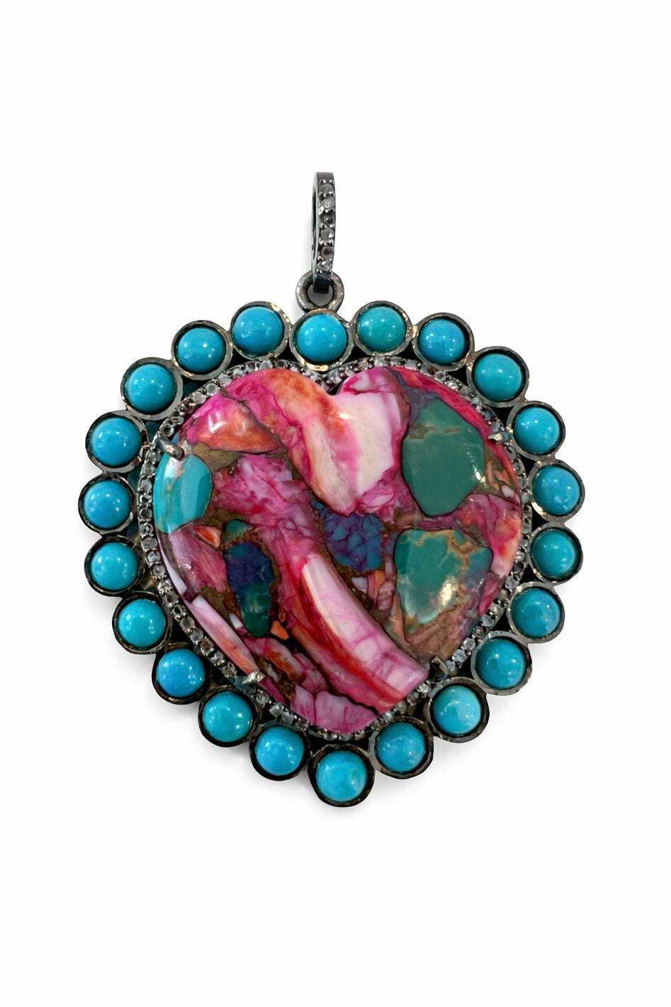 Turquoise + Diamond Heart
