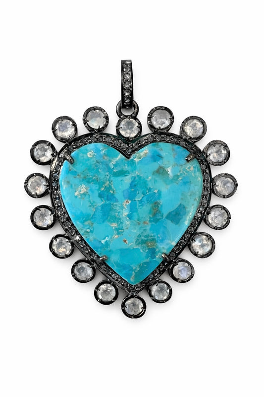 Turquoise + Diamond Heart