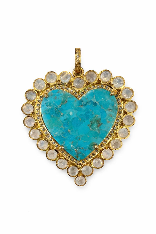 Turquoise + Diamond Heart