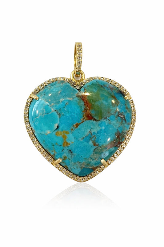 Turquoise + Diamond Heart