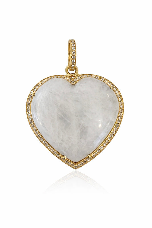 Moonstone + Diamond Heart