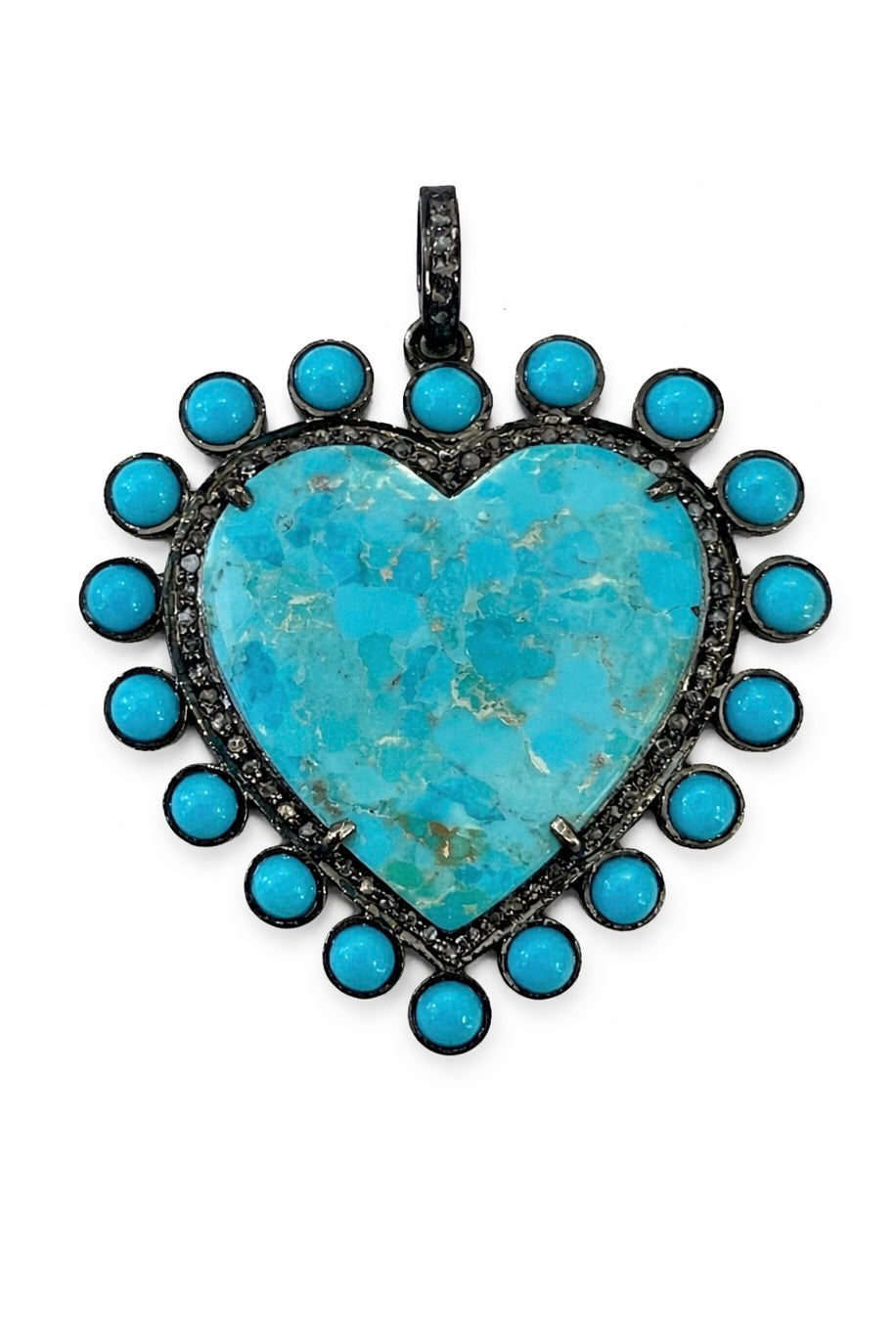 Turquoise + Diamond Heart