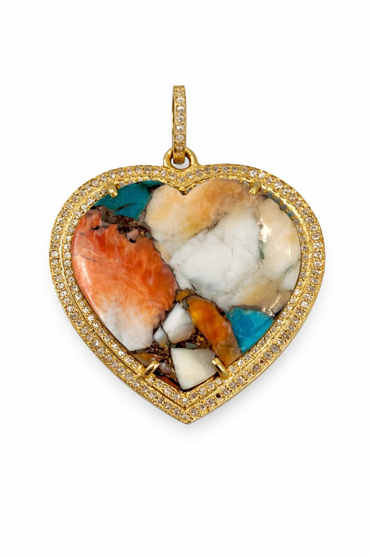 Turquoise + Diamond Heart