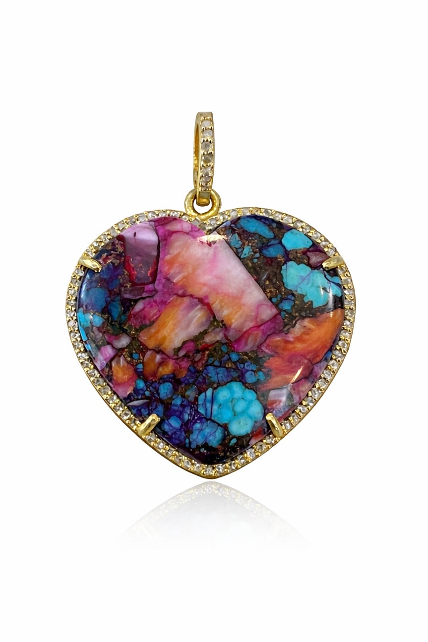 Turquoise + Diamond Heart