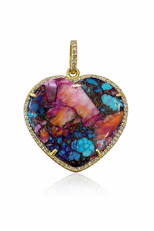 Turquoise + Diamond Heart