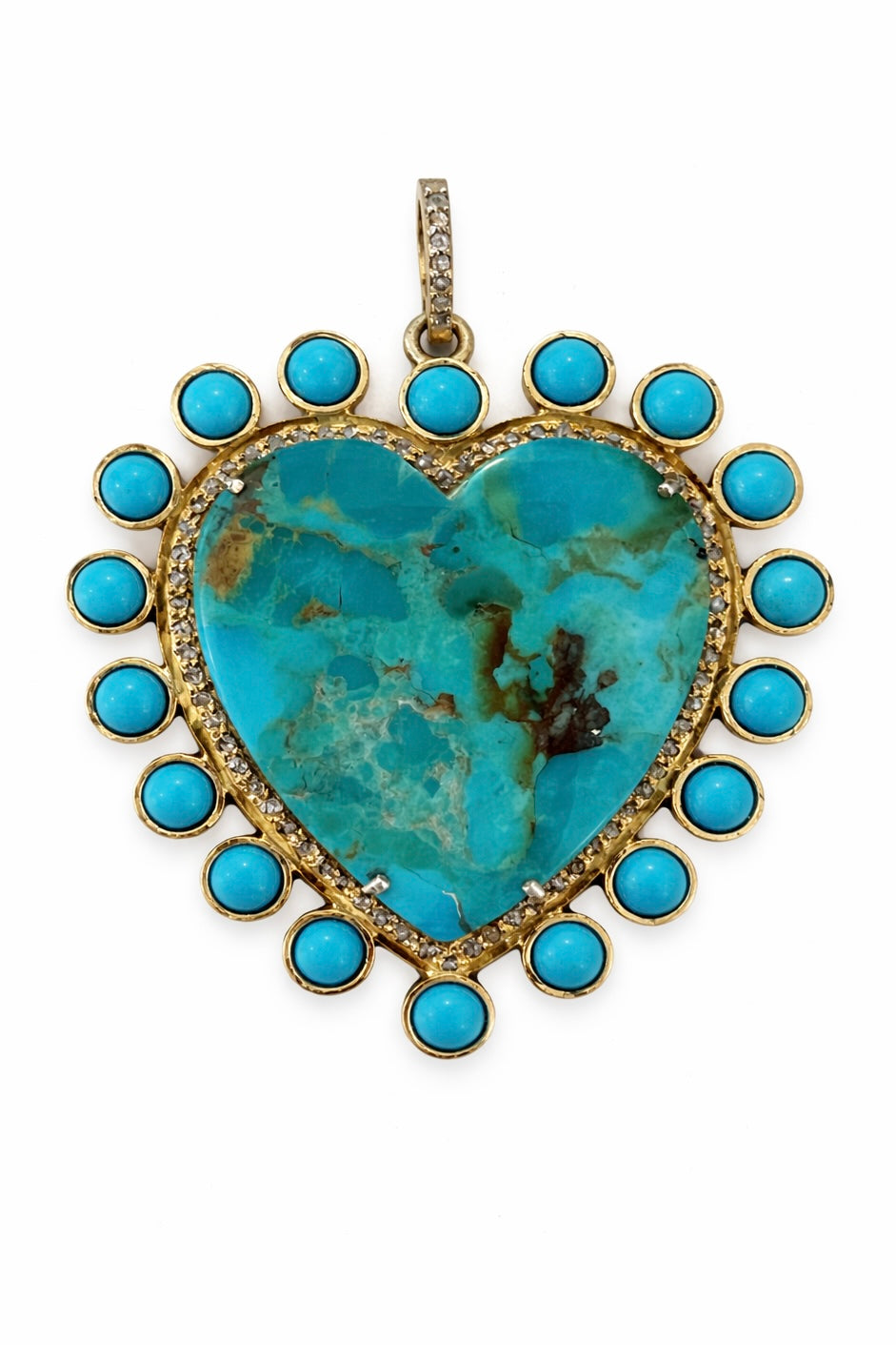 Turquoise + Diamond Heart