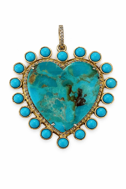 Turquoise + Diamond Heart