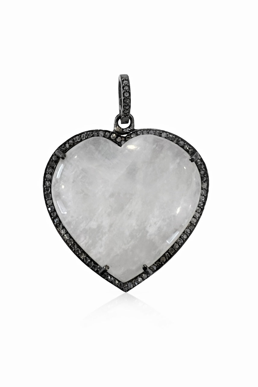 Moonstone + Diamond Heart