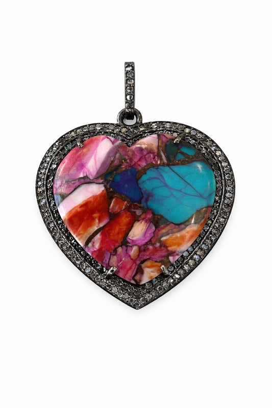 Turquoise + Diamond Heart