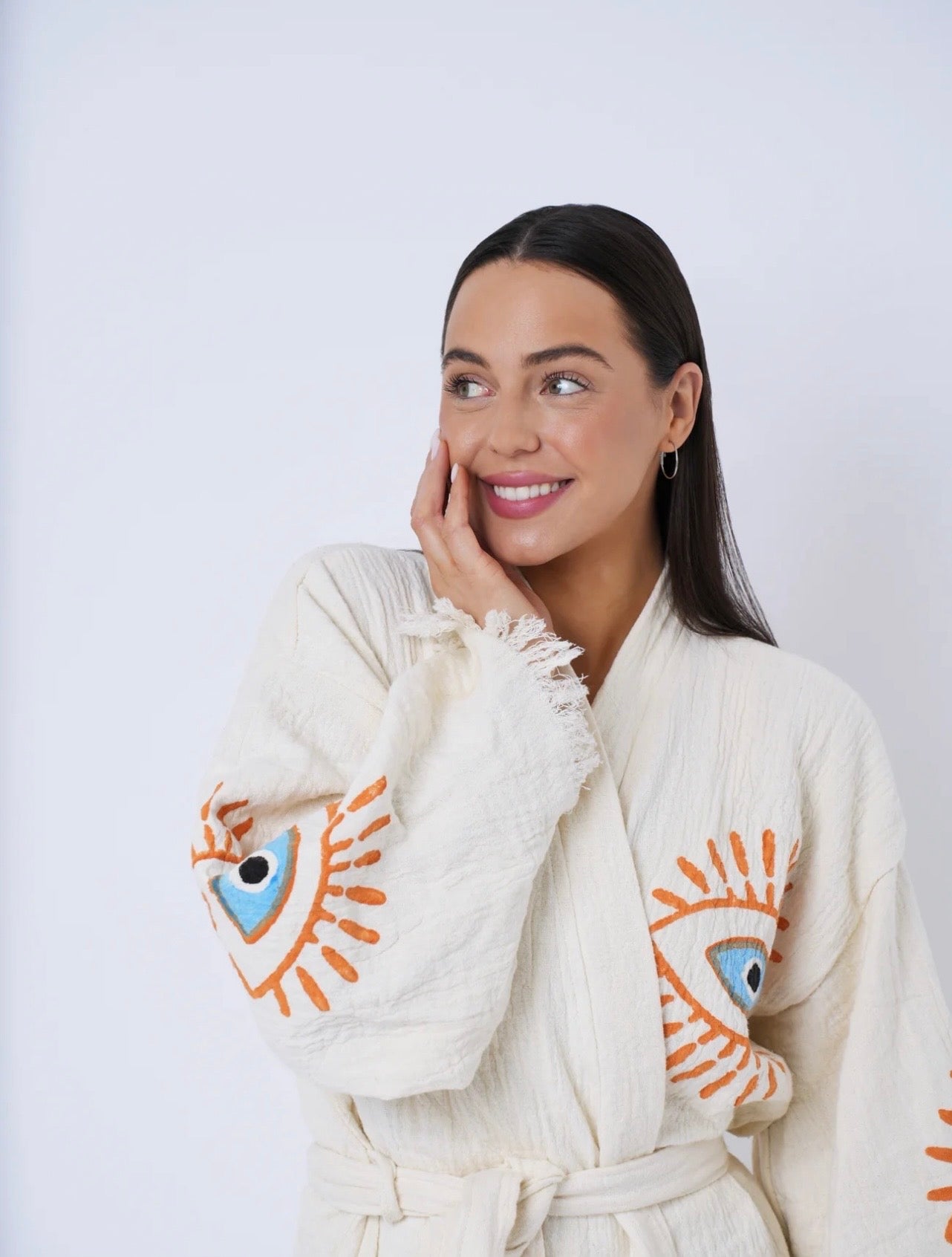 Turquoise + Orange Eye