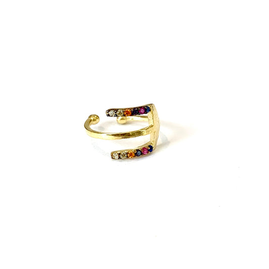 Double Bar Rainbow Cuff