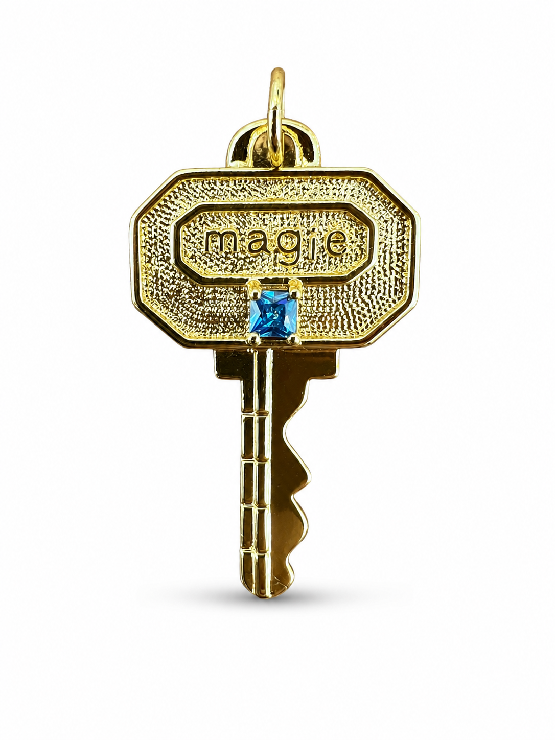 Blue Topaz Gold Key