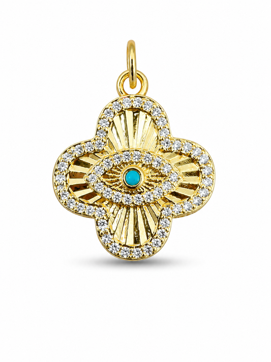 Quatrefoil Evil Eye Pendant