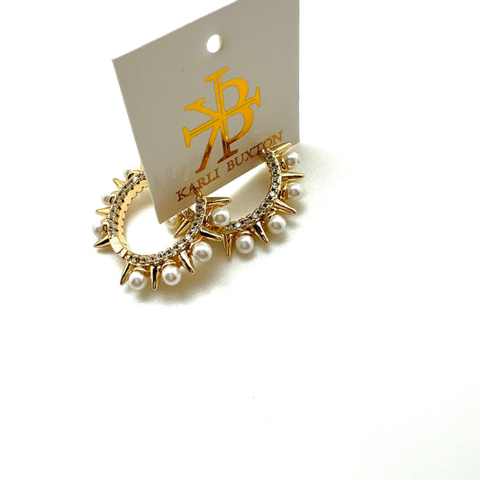 Pearl Spike Hoop