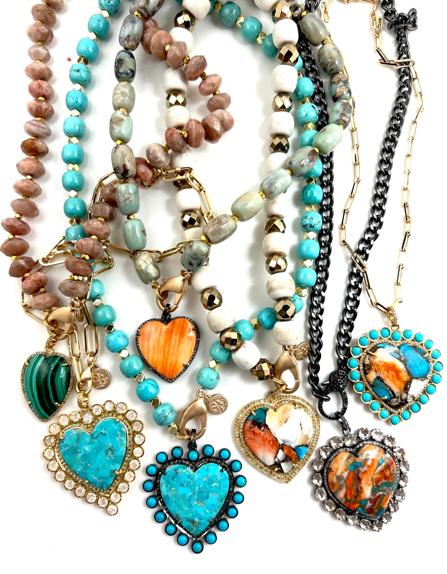 Turquoise + Diamond Heart