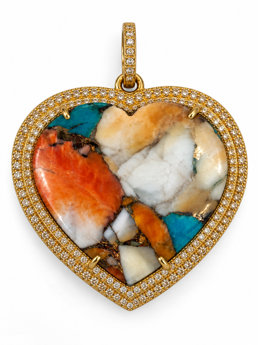 Turquoise + Diamond Heart